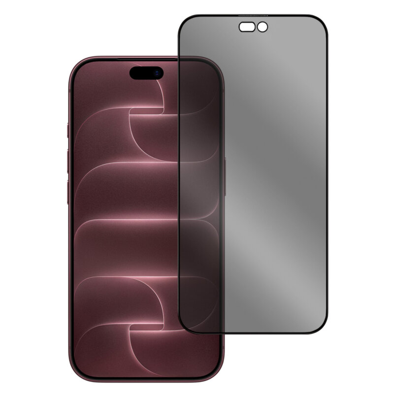 Folie iPhone 18 Pro Max cu aplicator Pro Blueo Anti-Peep Privacy Glass, negru