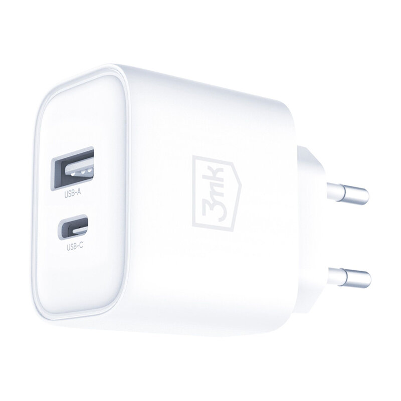 Incarcator priza USB, Type-C PD3.0 3mk DualCharge, 20W, alb