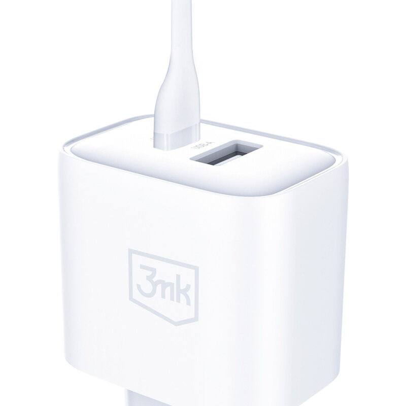 Incarcator priza USB, Type-C PD3.0 3mk DualCharge, 20W, alb