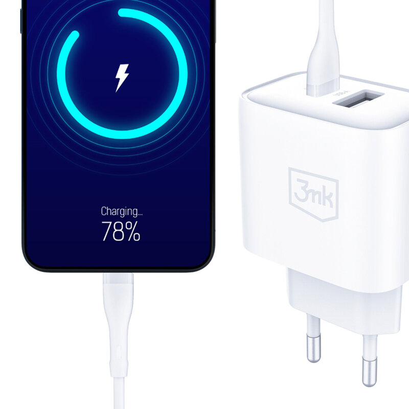 Incarcator priza USB, Type-C PD3.0 3mk DualCharge, 20W, alb