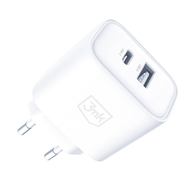 Incarcator priza USB, Type-C PD3.0 3mk DualCharge, 20W, alb