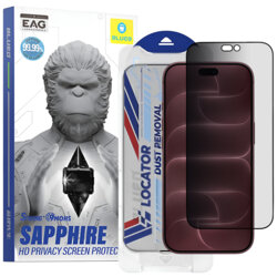 Folie sticla iPhone 18 Pro Max cu aplicator Blueo Premium Sapphire Non Breaking/Scratching 9H Glass, privacy