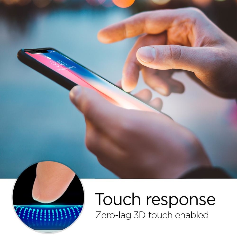 Folie iPhone XR Spigen GLAS.tR Ez Fit 9H - Transparent