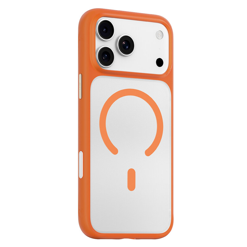 Husa iPhone 17 Pro Blueo Skin Friendly Frosted Anti-Drop MagSafe, portocaliu