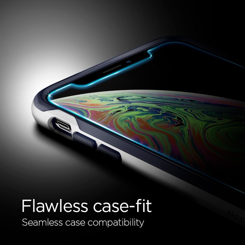 Folie iPhone XR Spigen GLAS.tR Ez Fit 9H - Transparent