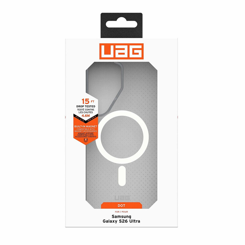 Husa Samsung Galaxy S26 Ultra UAG Dot MagSafe, True Clear Ice/Ash