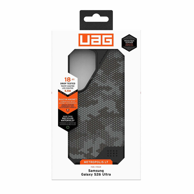 Husa Samsung Galaxy S26 Ultra UAG Metropolis LT MagSafe, Micro Hex Camo Graphite
