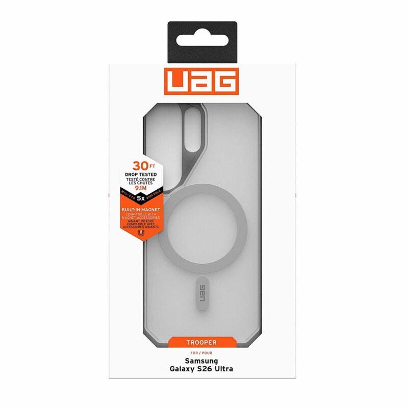 Husa Samsung Galaxy S26 Ultra UAG Trooper MagSafe, Clear / Ash