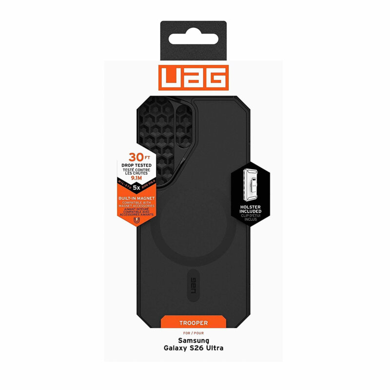 Husa Samsung Galaxy S26 Ultra + holster UAG Trooper MagSafe, negru