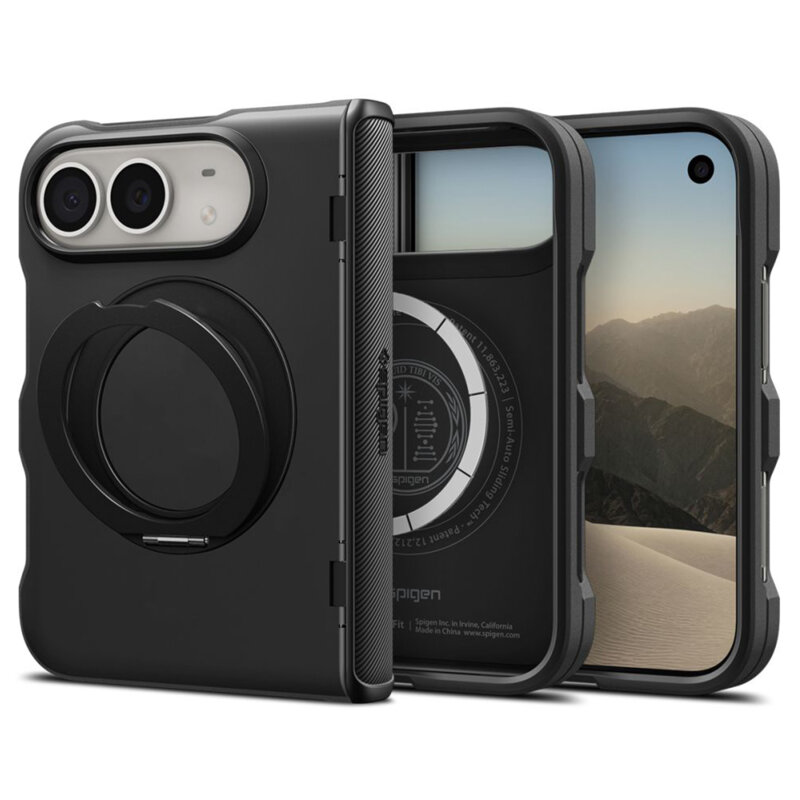 Husa iPhone Duo Spigen Slim Armor Pro S MagSafe, negru