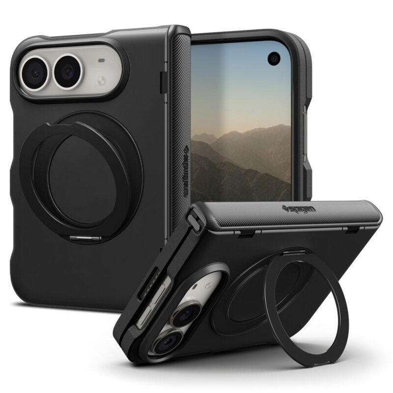 Husa iPhone Duo Spigen Slim Armor Pro S MagSafe, negru