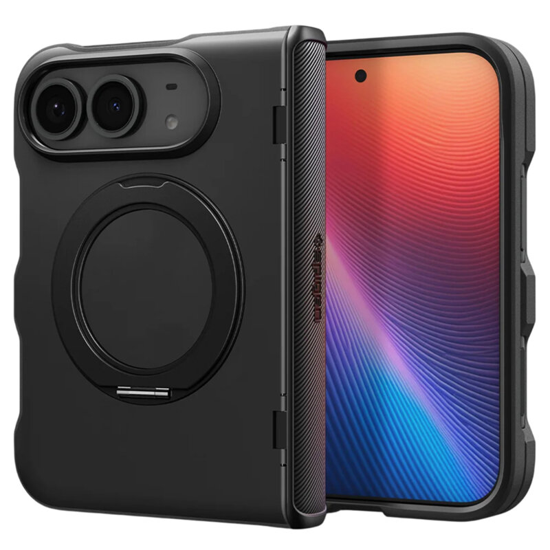 Husa iPhone Duo Spigen Slim Armor Pro S MagSafe, negru