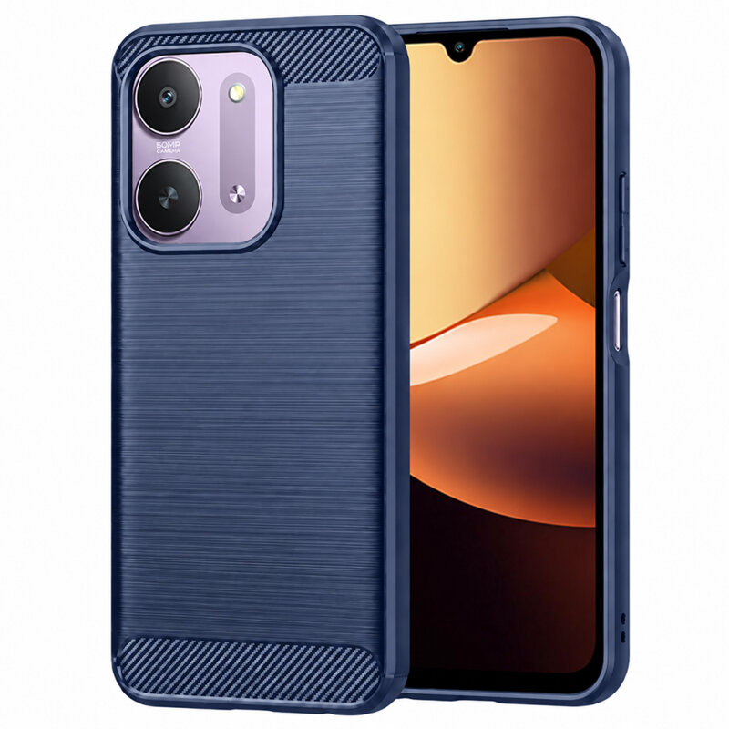 Husa Xiaomi Redmi 17C 5G Techsuit Carbon Silicone, albastru