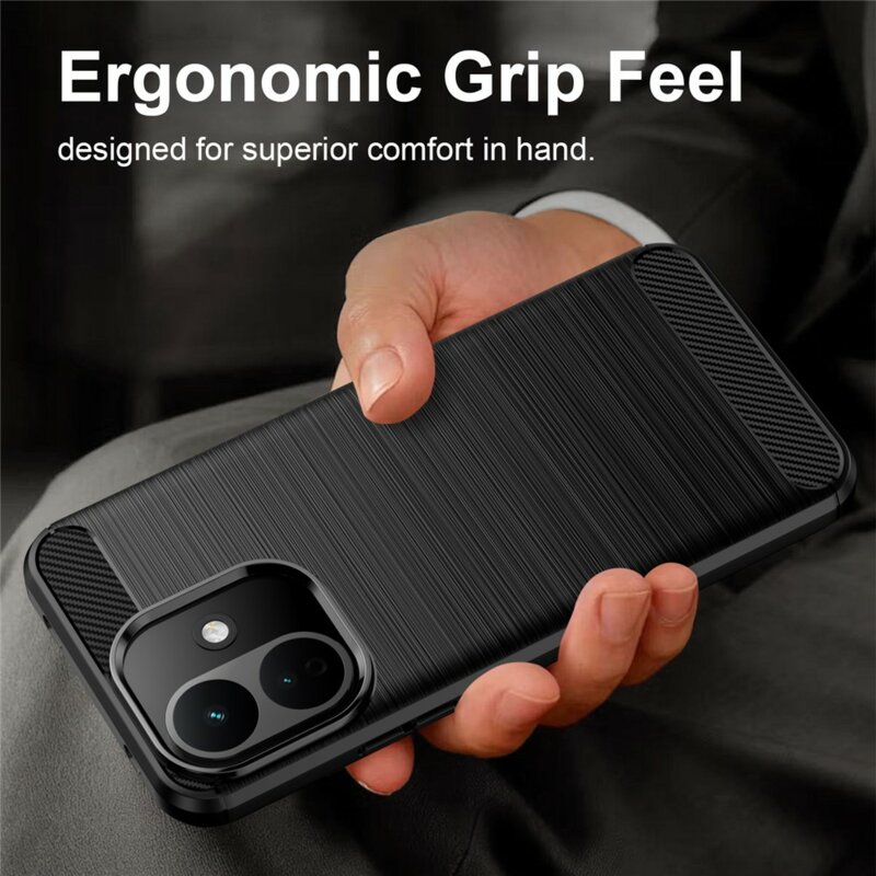 Husa Xiaomi Redmi 17C 5G Techsuit Carbon Silicone, albastru