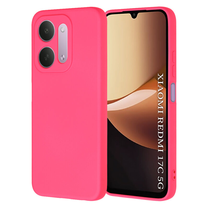 Husa silicon Xiaomi Redmi 17C 5G Techsuit SoftFlex, fucsia