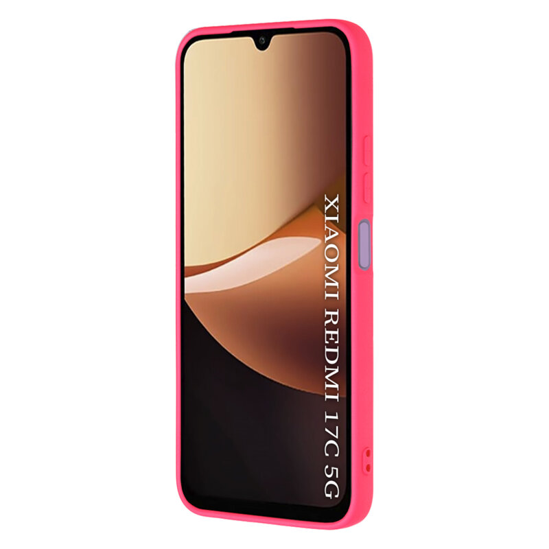Husa silicon Xiaomi Redmi 17C 5G Techsuit SoftFlex, fucsia