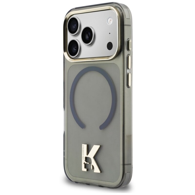 Husa iPhone 18 Pro Max Karl Lagerfeld IML K Head Logo MagSafe, negru, KLHMP18X5HTMKHDK