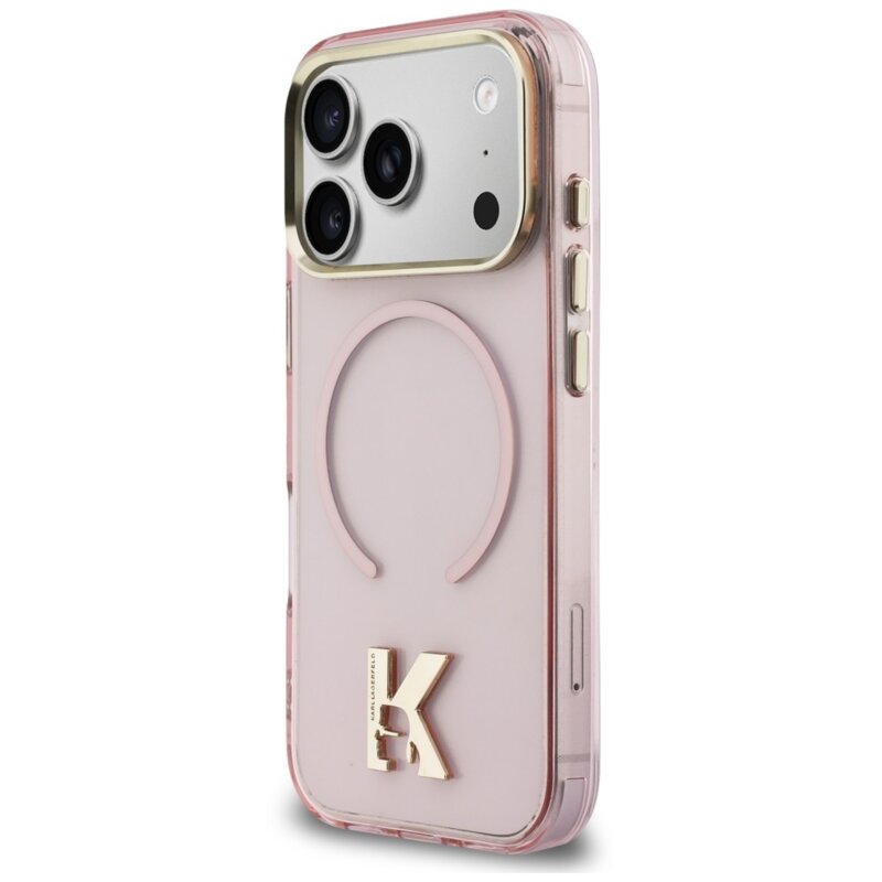 Husa iPhone 18 Pro Max Karl Lagerfeld IML K Head Logo MagSafe, roz, KLHMP18X5HTMKHDP