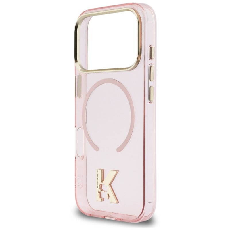 Husa iPhone 18 Pro Max Karl Lagerfeld IML K Head Logo MagSafe, roz, KLHMP18X5HTMKHDP