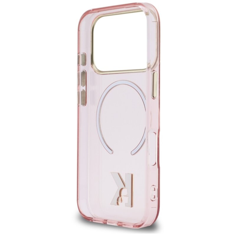 Husa iPhone 18 Pro Max Karl Lagerfeld IML K Head Logo MagSafe, roz, KLHMP18X5HTMKHDP