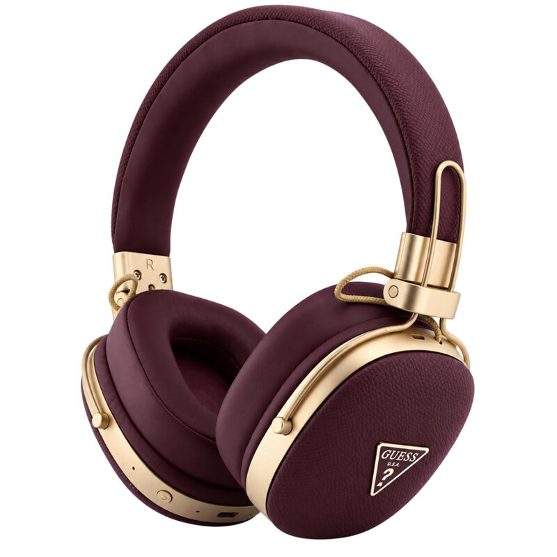 Casti Bluetooth Guess Grained Triangle Logo, bordo, GUOBHP72PGTCSU