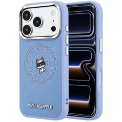 Husa iPhone 17 Pro Karl Lagerfeld Leather Leather Point & C Sketch MagSafe, bleu, KLHMP18L6PCCPRB