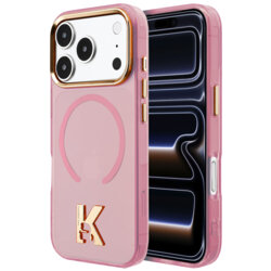 Husa iPhone 17 Pro Karl Lagerfeld IML K Head Logo MagSafe, roz, KLHMP18L5HTMKHDP
