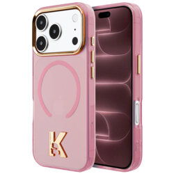 Husa iPhone 18 Pro Max Karl Lagerfeld IML K Head Logo MagSafe, roz, KLHMP18X5HTMKHDP