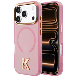 Husa iPhone 17 Pro Max Karl Lagerfeld IML K Head Logo MagSafe, roz, KLHMP18X5HTMKHDP