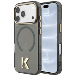 Husa iPhone 18 Pro Karl Lagerfeld IML K Head Logo MagSafe, negru, KLHMP18L5HTMKHDK