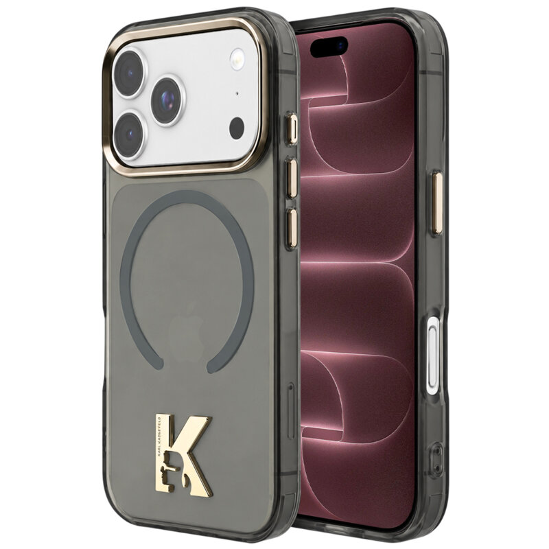 Husa iPhone 18 Pro Max Karl Lagerfeld IML K Head Logo MagSafe, negru, KLHMP18X5HTMKHDK