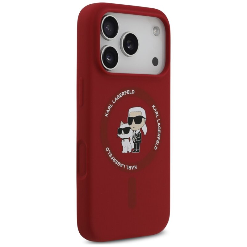Husa Karl Lagerfeld iPhone 18 Pro Silicone KC Body Ring MagSafe, rosu, KLHMP18LSCMKCRHR