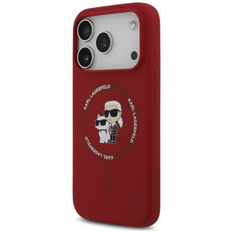 Husa Karl Lagerfeld iPhone 18 Pro Silicone KC Body Ring MagSafe, rosu, KLHMP18LSCMKCRHR
