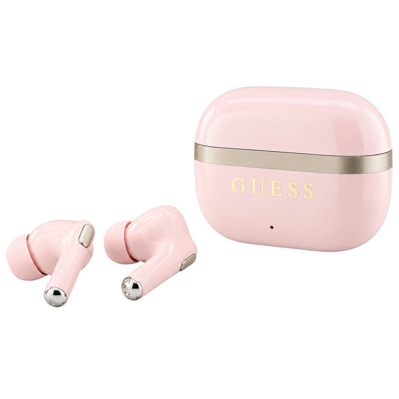 Casti wireless Bluetooth TWS Guess, roz, GUTWSN2HGGSP