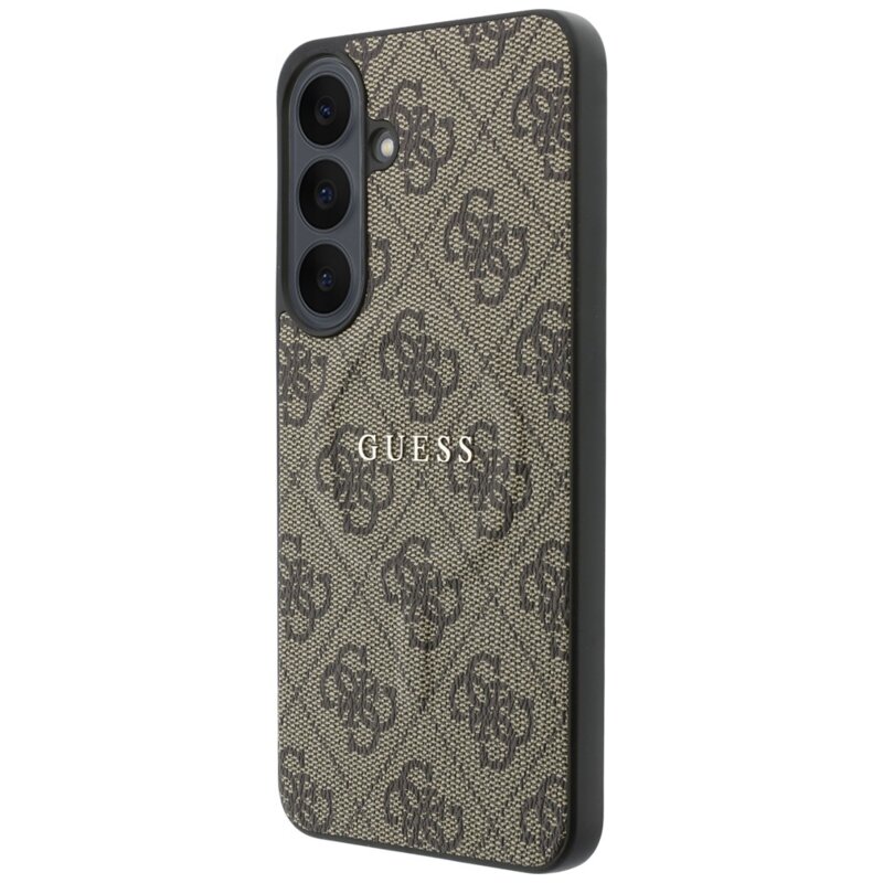Husa Guess Samsung Galaxy S26 FE Leather 4G Embossed Ring Classic Logo MagSafe, maro, GUHMS26FEP4MSEGW