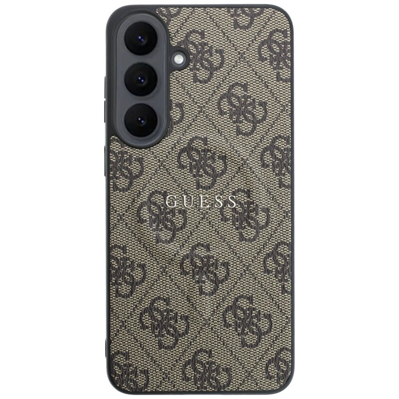 Husa Guess Samsung Galaxy S26 FE Leather 4G Embossed Ring Classic Logo MagSafe, maro, GUHMS26FEP4MSEGW