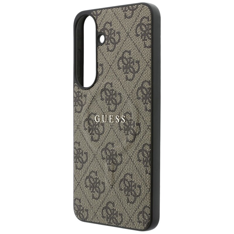 Husa Guess Samsung Galaxy S26 FE Leather 4G Embossed Ring Classic Logo MagSafe, maro, GUHMS26FEP4MSEGW