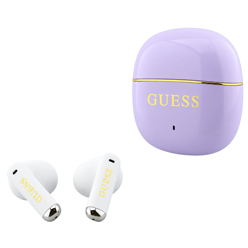 Casti Bluetooth Guess Glossy Gold Line Classic, mov, GUTWSG3HGECU