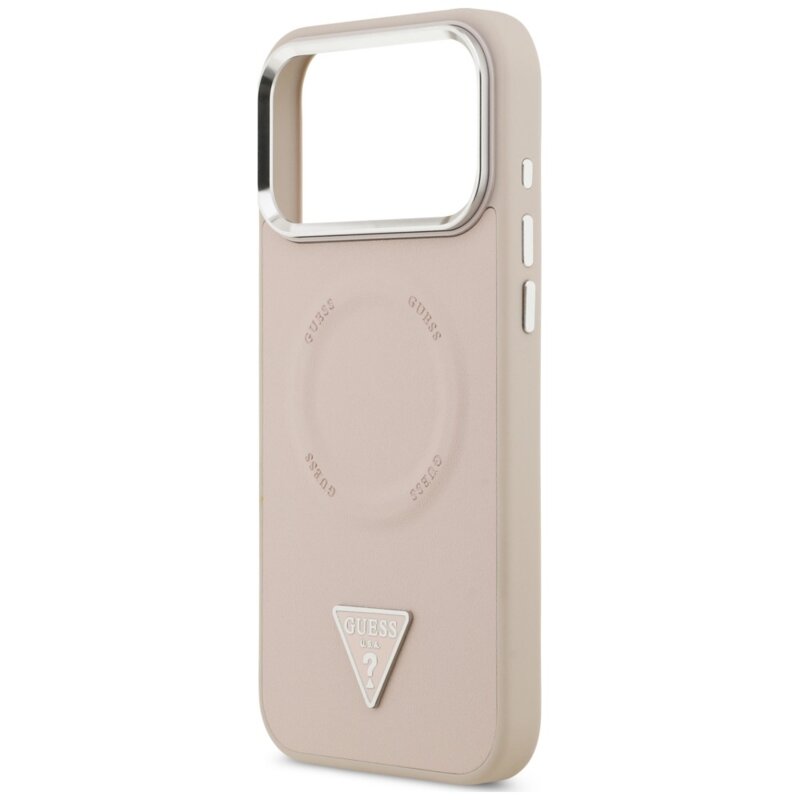 Husa originala Guess iPhone 18 Pro Max Hardcase Triangle Logo MagSafe, roz, GUHMP18XPSDTSCMP