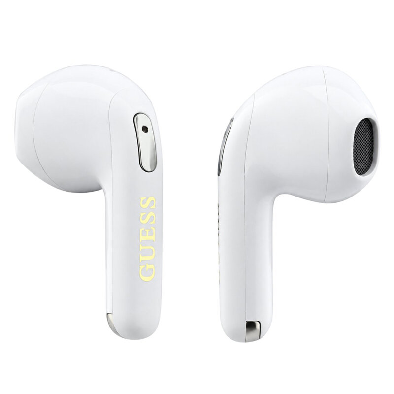 Casti Bluetooth TWS Guess Script Print, kaki, GUTWSA15HETN