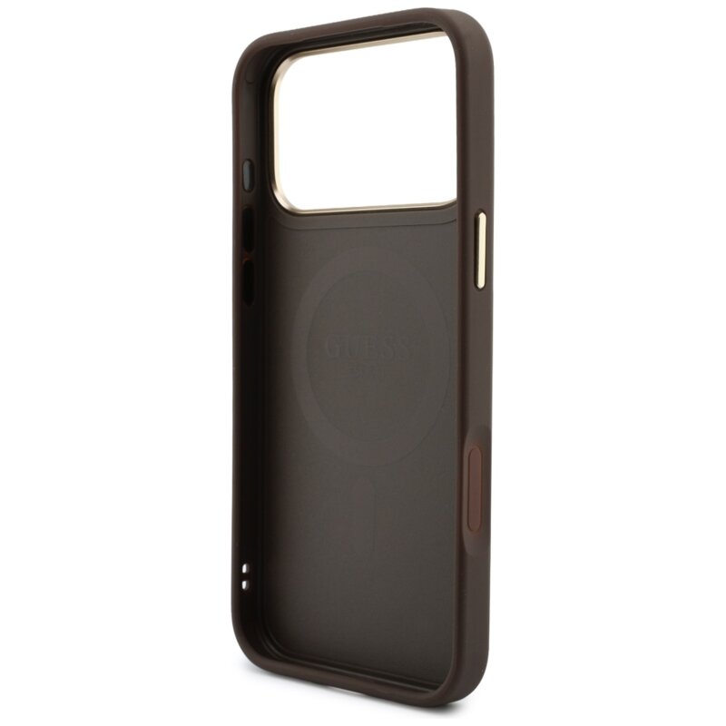 Husa originala Guess iPhone 18 Pro Max Hardcase 4G Cardslot MagSafe, maro, GUBPHCP18XP4SM44CW