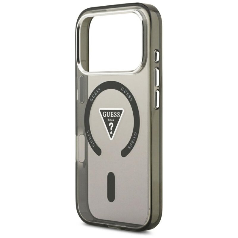 Husa iPhone 18 Pro Max originala Guess IML Gradient Triangle MagSafe, negru, GUHMP18XHGTMLCGK