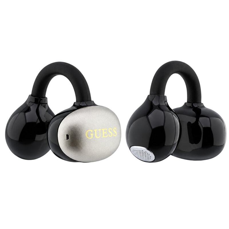 Casti wireless Bleuetooth 5.4, 300mAh Guess Metalic Finish, negru