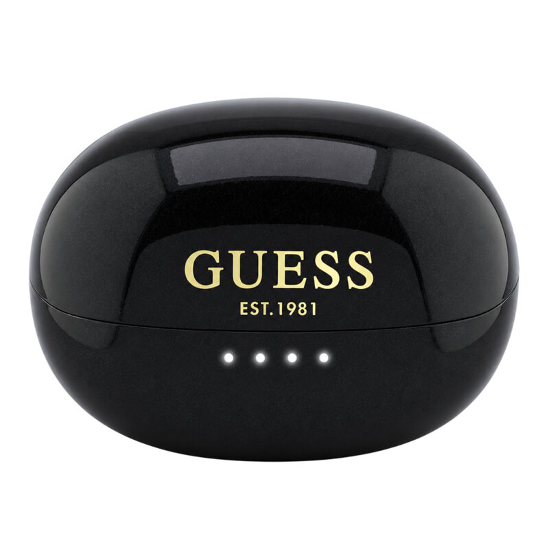 Casti wireless Bleuetooth 5.4, 300mAh Guess Metalic Finish, negru