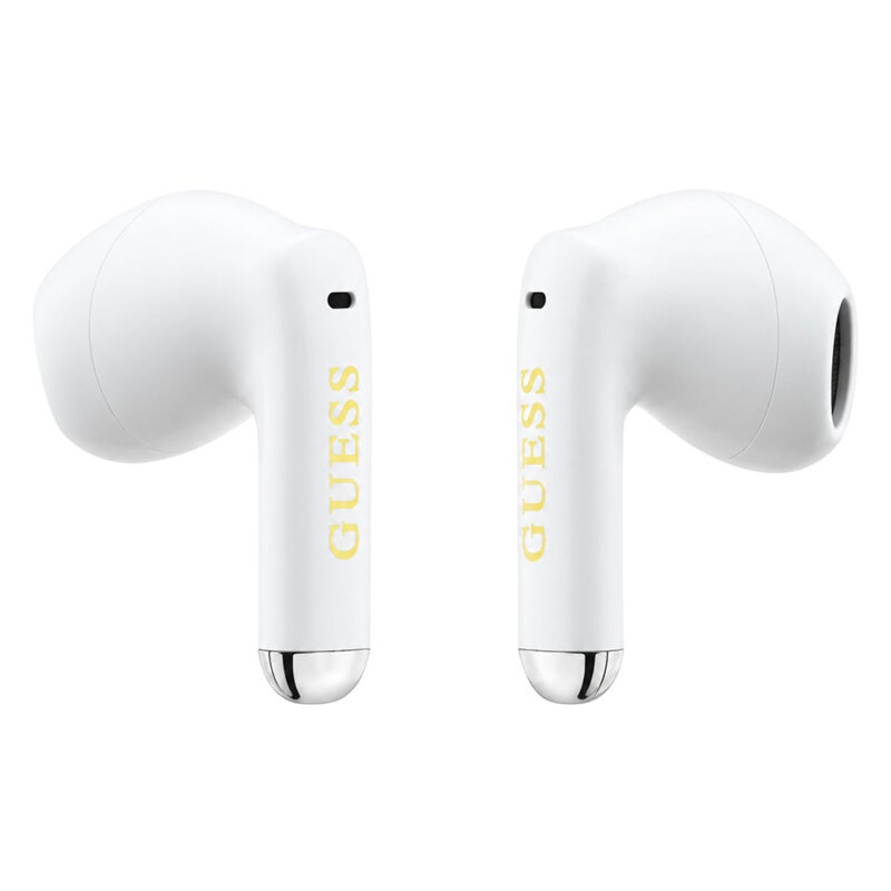 Casti Bluetooth Guess Glossy Gold Line Classic, alb, GUTWSG3HGECH
