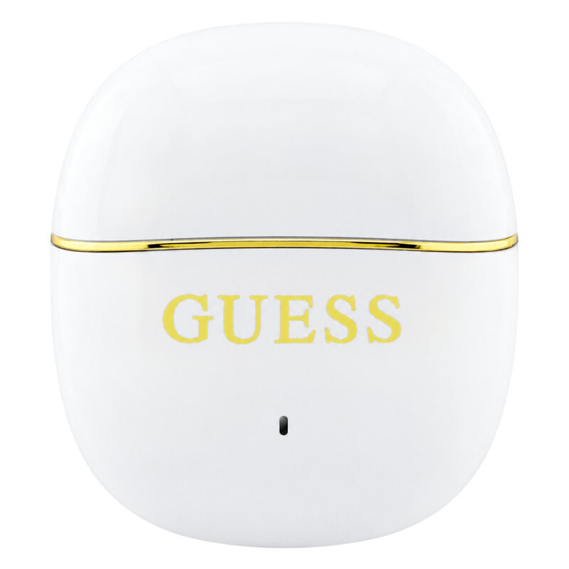 Casti Bluetooth Guess Glossy Gold Line Classic, alb, GUTWSG3HGECH