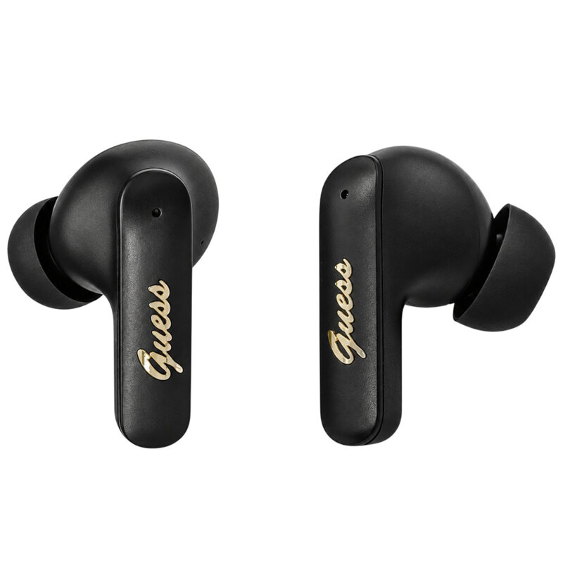 Casti Bluetooth Guess Script Metal Logo, negru, GUTWSX45PGSK