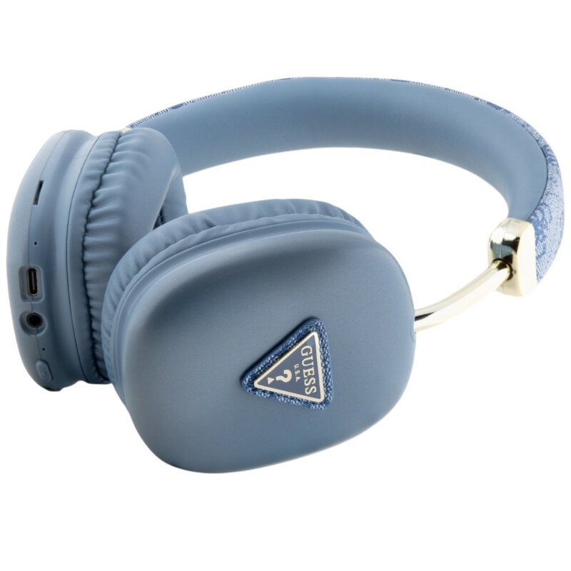 Casti wireless Bluetooth Guess, 400mAh, albastru, GUBHK1P4TPB