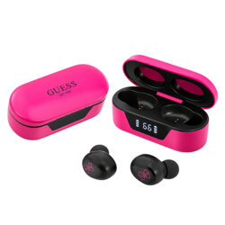 Casti Bluetooth cu afisaj digital Guess, magenta, GUTWST31EM