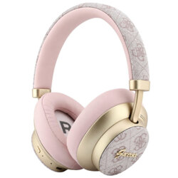 Casti Bluetooth Guess 4G Gold Script Metal, roz, GUBHP83P4CSCMP